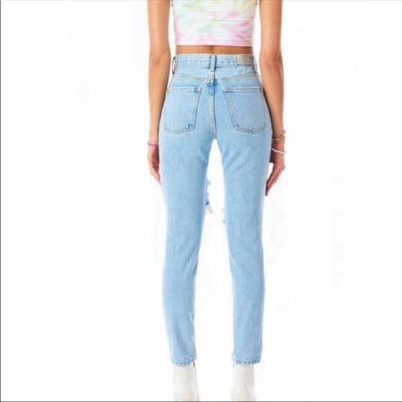 LF Carmar Blue Ripped Alexander Hannah Baggy Trendy Distressed Boyfriend Jeans - Picture 5 of 11